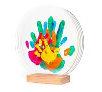 LouYou Empreintes de Bonheur - Kit Empreinte de mains Famille de 5 - Couleurs Peps - Cadeau Naissance Bébé Fille ou Garçon - Fête des Mères ou des Pères - Coffret Souvenir - Made in France