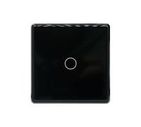 LOUYSGEN Single Live Wire Light Switch 2 Way,2.5D Tempered Glass Panel Aluminum Frame,Touch Switch No WiFi No Neutral Wire,Total Power Maximum 1000W,Black 1 Gang