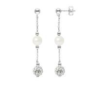 LOVA LOLA VAN DER KEEN - Boucles d'Oreilles - Joaillerie Prestige - Véritable Perle de Culture d'Eau Douce - Argent Massif 925