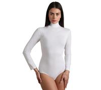 Lovable Body Con Collo Alto Lupetto in Tessuto Thermaltech-Cotone E Viscosa Elasticizzati, Traspirante-Maglieria T-Shirt à Manches Longues, Blanc, Medium Femmes