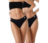 Lovable Cycle Menstruel Débit Moyen Easy Périod Panties Bi-Pack Slip Femme, Noir, XXL