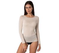 Lovable Maillot à Manches Longues avec col Bateau et Finitions Invisibles - Modal et Cachemire élastique - Respirant, Chaud et Doux - Tricot pour Femme