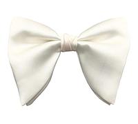 Lovacely Nœud papillon surdimensionné en satin de soie pour homme Couleur unie, C - blanc., taille unique