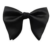 Lovacely Nœud papillon surdimensionné en soie pour homme Couleur unie, Noir C, taille unique