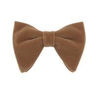 Lovacely Nœud papillon surdimensionné en velours pour homme Couleur unie, camel, taille unique