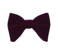 Lovacely Nœud papillon surdimensionné en velours pour homme Couleur unie, violet, taille unique