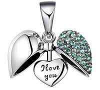 LOVANS Amour Cœur Charms 925 Argent Sterling Femmes Perles Charme Breloque Bead Compatible pour Européen Bracelets (Green)