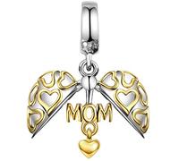 LOVANS Bracelet en Argent Sterling Je t'aime breloque en Cristal de Coeur pour Bricolage (Gold)