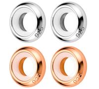 Lovans Lot de 4 perles intercalaires en argent sterling 925 pour bracelet à breloques et colliers avec sac cadeau (argent et or rose), Argent, Pas de gemme