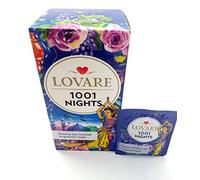 Lovare .Share the Love Tea 1001 Nights Black & Green Loose Leaf Teas Fruit Pieces Flower Petals & Grape Flavor 24 Tea Bags