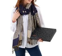 LOVARZI Écharpe Femme Luxe Bleu - Foulard Chaud pour Hiver, Élégance et Confort - Pashmina Femme