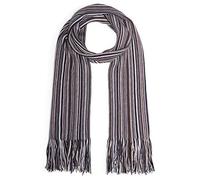 LOVARZI Echarpe Homme en Laine Mérinos - Écharpe pour Hommes Gris, Marron et Noir Hiver très Douce à Rayures - Idées Cadeaux Anniversaire & Noel