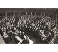 L'ovation debout accordée à Sir Winston Churchill par les membres du Congrès à la fin de son discours à la chambre de la Chambre des représentants 1952. Sir Winston Leonard Spencer-Churchill 1874 1965