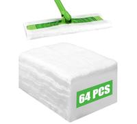 Lovava Lot de 64 recharges de plumeau jetables,Chiffons de Balayage secs | compatibles avec la balayeuse Swiffer,Balai Attrape-Poussière Recharges Lingettes Sèches pour Un Nettoyage Rapide et Facile