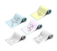 Lovcoyo 5 Rouleaux de Papier d'Imprimante Mini Autocollant Papier d'Imprimante Papier Thermique 57 * 25 mm pour Lovcoyo Mini Imprimante Instantanée Mobile sans Fil Blanc/Jaune/Bleu/Rose Mini Papier