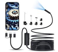 Lovcoyo Endoscopique Caméra d'inspection de Serpent 1920P, 3 en 1 USB Camera Endoscopique, Endoscopique Type C de portée avec 8 lumières LED pour Smartphone Android et iOS, iphone, iPad, (16,5 FT/5M)