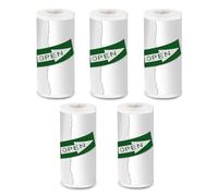 Lovcoyo Papier Thermique Blanc pour imprimante, Mini Autocollant, Papier Thermique, 5 Rouleaux, 2 Ans, 57 mm x 25 mm, pour journaux, Photos, textes, Notes d'étude et Plus