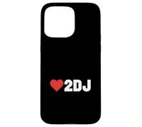 Love 2 DJ Funny Saying Red Heart pour Les Amateurs de Musique Coque pour iPhone 15 Pro Max