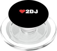 Love 2 DJ Funny Saying Red Heart pour Les Amateurs de Musique PopSockets PopGrip pour MagSafe