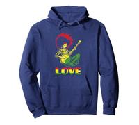Love African American Black Hippie Banjo Girl Sweat à Capuche