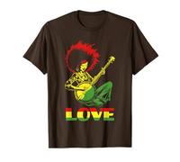 Love African American Black Hippie Banjo Girl T-Shirt