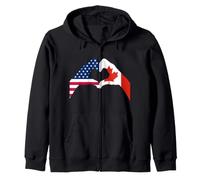 Love America Drapeau Canada US EH Sweat à Capuche
