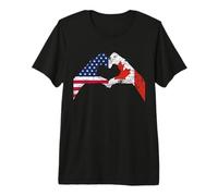Love America Drapeau du Canada US EH Vintage T-Shirt Haut de Gamme