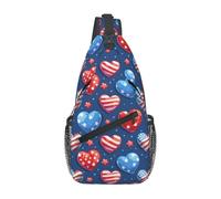 Love American Flag Skull And Stars American Flag Sling Bag Crossbody Shoulder Bag Adjustable Strap for Men Women Outdoor Cycling Travel