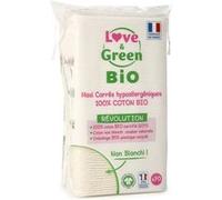 Love & Green - Cotons Maxi Carrés Hypoallergéniques x70 - Change et Toilette Bébé - 100% Bio - Non Blanchis, Doux et Naturels - Fabriqués en France