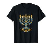 Love and Light Menorah Star of David Juif Hanoukka T-Shirt