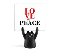 Love and Peworld No War Support pour mémo Motif chat Noir