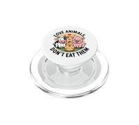 Love Animals Don't Eat Them Vegan PopSockets PopGrip pour MagSafe