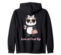 Love at First Sip Panda Amoureux de café Mignon Saint-Valentin Sweat à Capuche