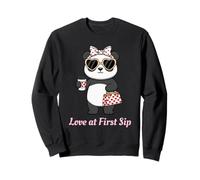 Love at First Sip Panda Amoureux de café Mignon Saint-Valentin Sweatshirt