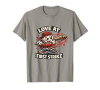 Love at First Strike Personnage de Baseball Amusant Saint-Valentin T-Shirt