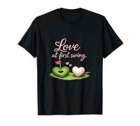 Love at First Swing Golf Humour Heart Graphic T-Shirt