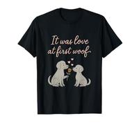 Love at First Woof Motif chien romantique Saint-Valentin T-Shirt