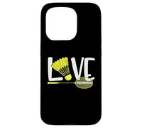 Love Badminton Cute Racket and Shuttlecock Sports Fan Player Coque pour iPhone 15 Pro