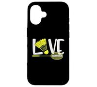 Love Badminton Cute Racket and Shuttlecock Sports Fan Player Coque pour iPhone 16