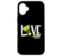 Love Badminton Cute Racket and Shuttlecock Sports Fan Player Coque pour iPhone 16 Plus
