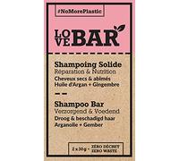 Love Bar - Shampoing Solide Réparation & Nutrition à l'Argan & Gingembre - Cheveux Secs et Abîmés (2 x 30gr)