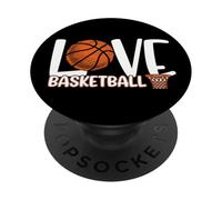 Love Basketball Cute Ball and Hoop Fun Sports Fans Players PopSockets PopGrip Adhésif