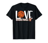Love Basketball Cute Ball and Hoop Fun Sports Fans Players T-Shirt