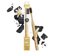 Love Beauty and Planet Brosse à Dents Manuelle Medium, Manche en Bambou Naturel, Poils Infusés au Charbon, Certifié Vegan x1