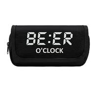 Love Beer O'Clock Trousse à Crayons Double Zip Pen Bag Grande capacité Porte-Stylo Papeterie Sac pour Bureau à Domicile
