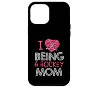 Love Being A Hockey Mom, Jolis bâtonnets en Forme de cœur, Design Sportif Coque pour iPhone 12 Pro Max