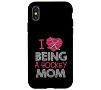 Love Being A Hockey Mom, Jolis bâtonnets en Forme de cœur, Design Sportif Coque pour iPhone X/XS