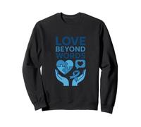 Love Beyond Words Autism Awareness Cœur Bleu Sweatshirt
