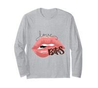 Love Bites Lips Halloween Bite Me Kiss Me Femme Valentine Manche Longue