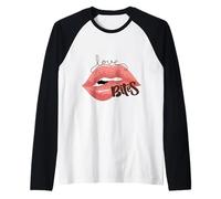 Love Bites Lips Halloween Bite Me Kiss Me Femme Valentine Manche Raglan